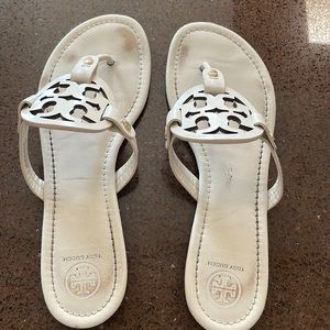 Tory Burch Miller White Sandals size 10M.